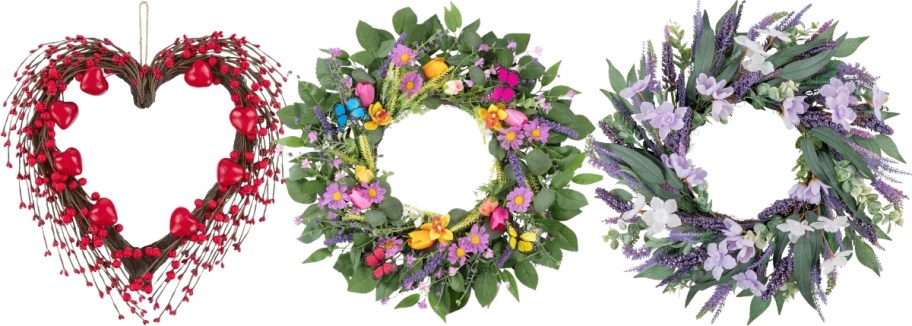 wreaths in three designs