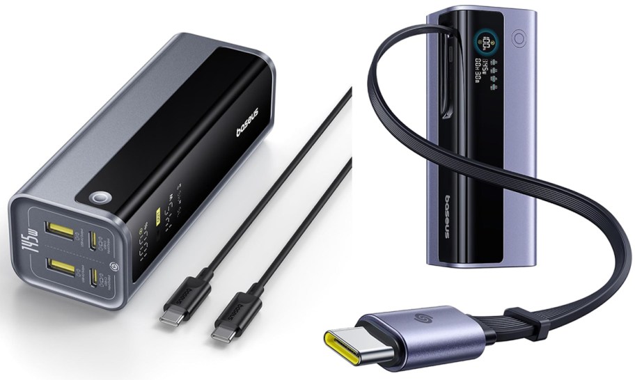 145W 20,800mAh 4-Port Laptop Power Bank and 145W 20,000mAh 4-Port Laptop Power Bank w: Retractable USB-C Cable