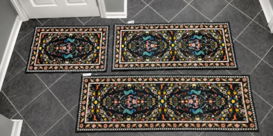 Washable Non-Slip Kitchen Rug 3-Piece Set from $18.99 Shipped for Prime Members