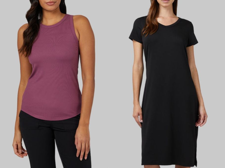 stock images of two women wearing 32 degrees tank and dress