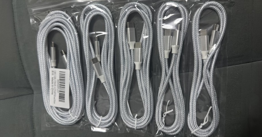 USB-C Charging Cables 5-Pack Just $3.99 on Amazon – Includes 3 Different Lengths!
