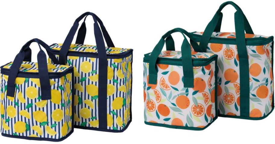 Stock images of two Live in Style 2-piece Cooler Bag Sets