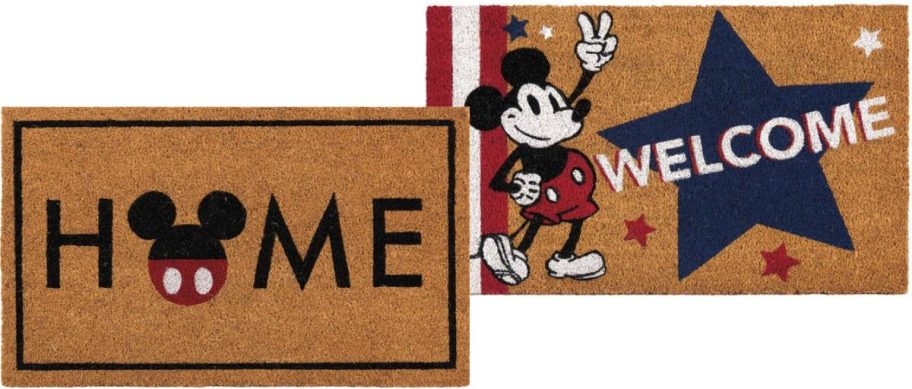 Stock image sof two Disney Coir Doormats