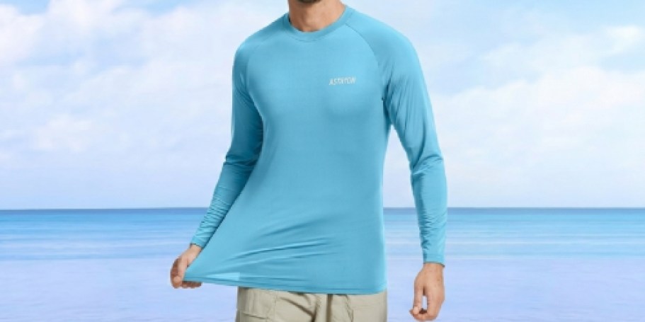 Men’s Long Sleeve Rash Guards 2-Pack Only $7.49 on Amazon