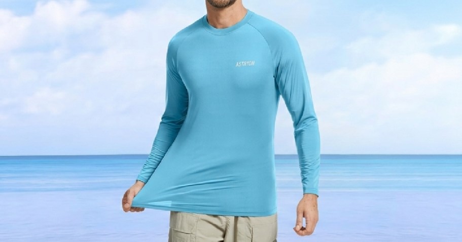 Men’s Long Sleeve Rash Guards 2-Pack Only $7.49 on Amazon
