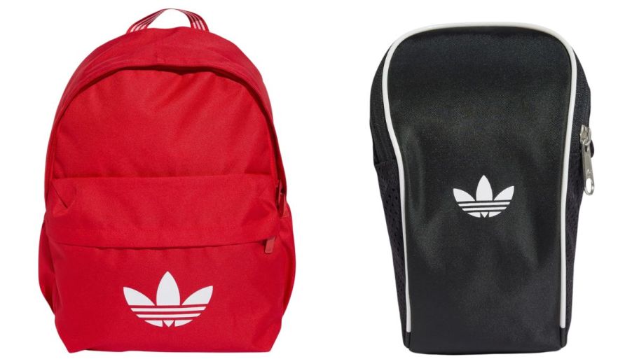Adidas backpack in red and black