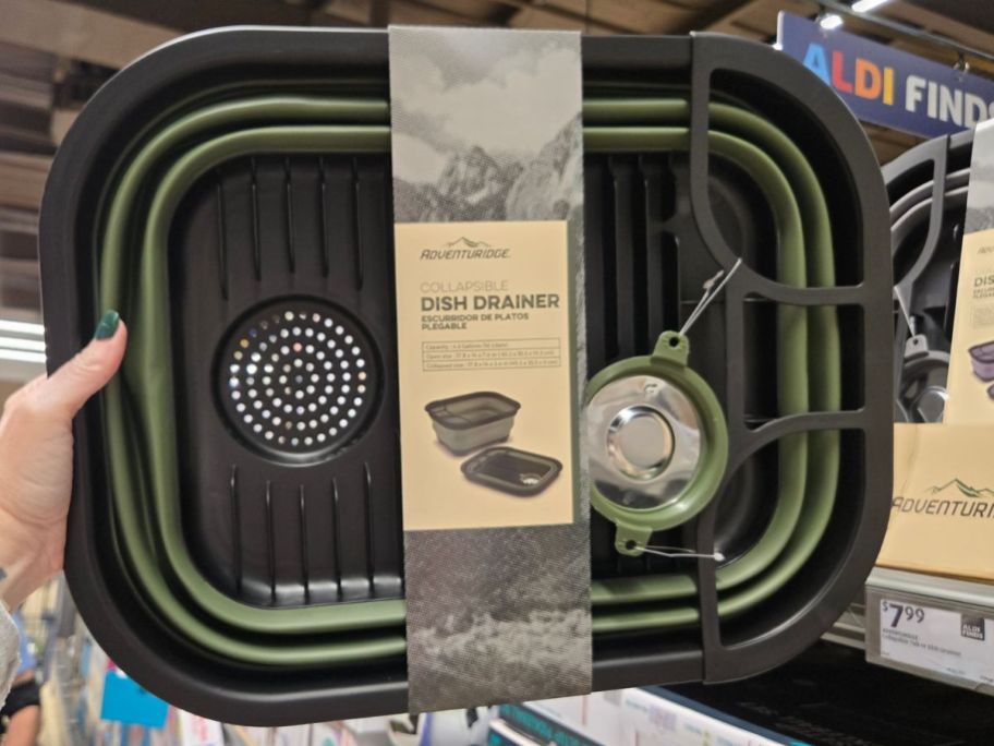 Adventuridge Collapsible Dish Drainer in hand in store
