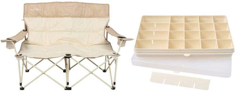 Adventuridge Foldable Camping Loveseat and Crofton Snackle
