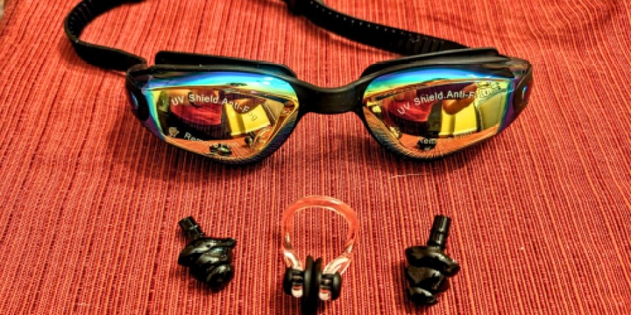 Kids Swim Goggles Only $4.99 on Amazon | Includes Case, Earplugs, & Nose Clip