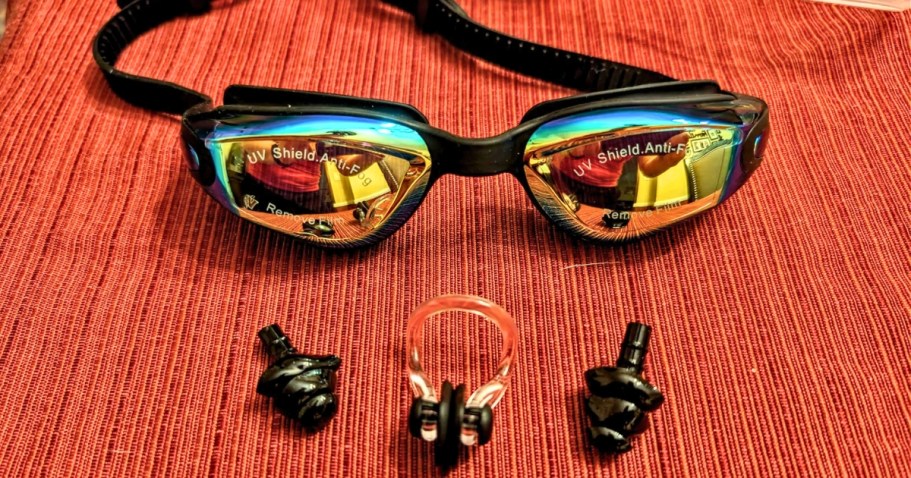 Kids Swim Goggles Only $4.99 on Amazon | Includes Case, Earplugs, & Nose Clip