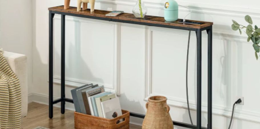 Slim Console Table w/ Built-In Outlets & USB Ports Just $50 Shipped