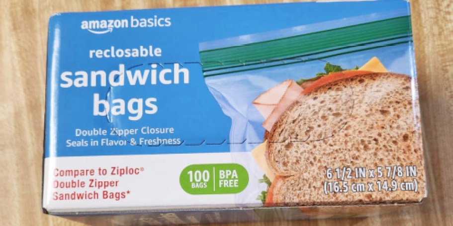 Amazon Basics Sandwich Bags 100-Count Box Only $1.98 Shipped