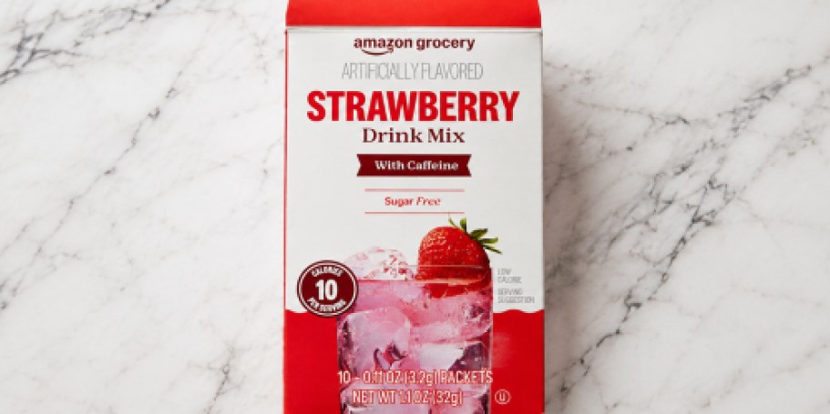 Amazon Grocery Strawberry Drink Mix w/ Caffeine 10-Count Only $1.31 Shipped