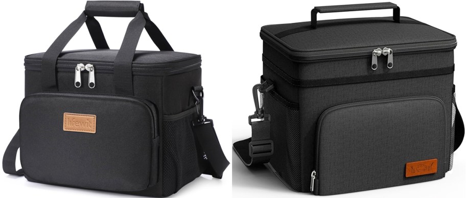 two black lunch boxes