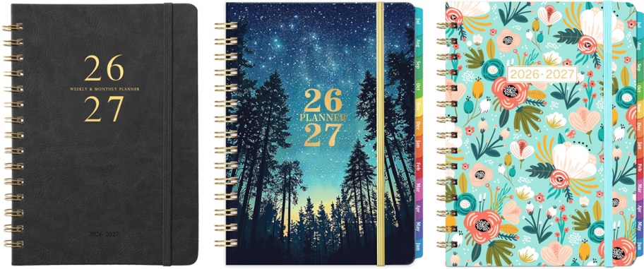 three planners in a row