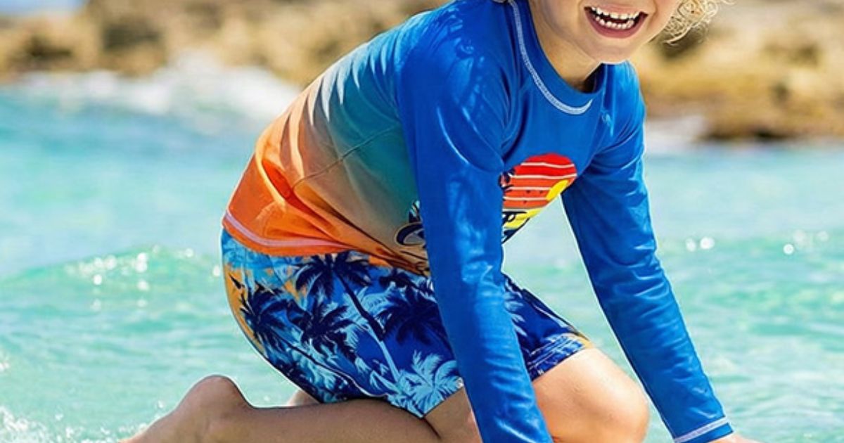 Kids Rash Guard Shirt & Swim Trunks Sets from $10.55 Shipped on Amazon (Reg. $26)
