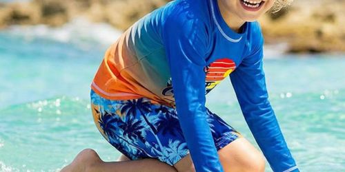 Kids Rash Guard Shirt & Swim Trunks Sets from $10.55 Shipped on Amazon (Reg. $26)