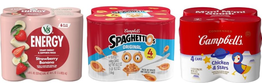 Amazon grocery sale with V8 and campbell