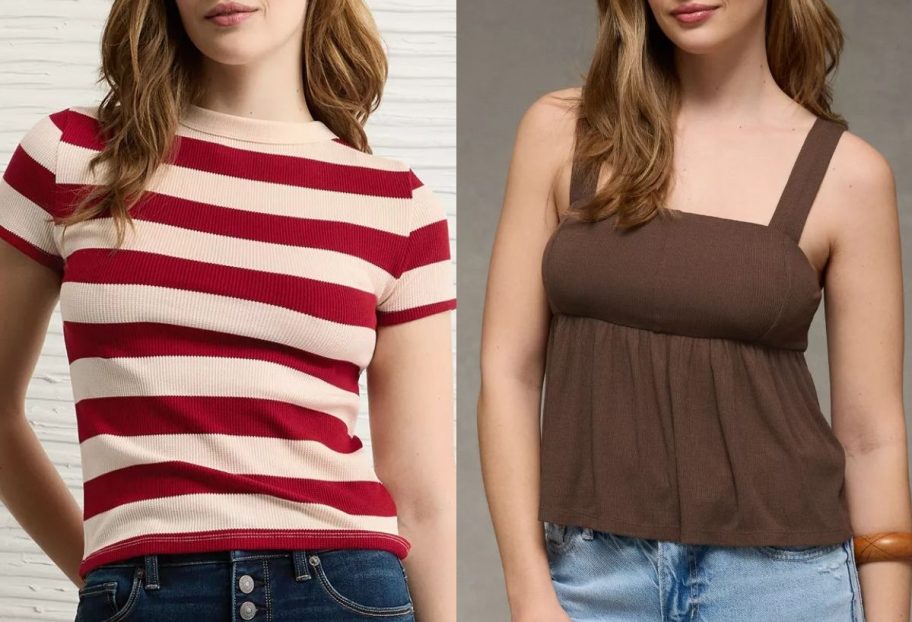 Stock mages of two American Eagle Tops