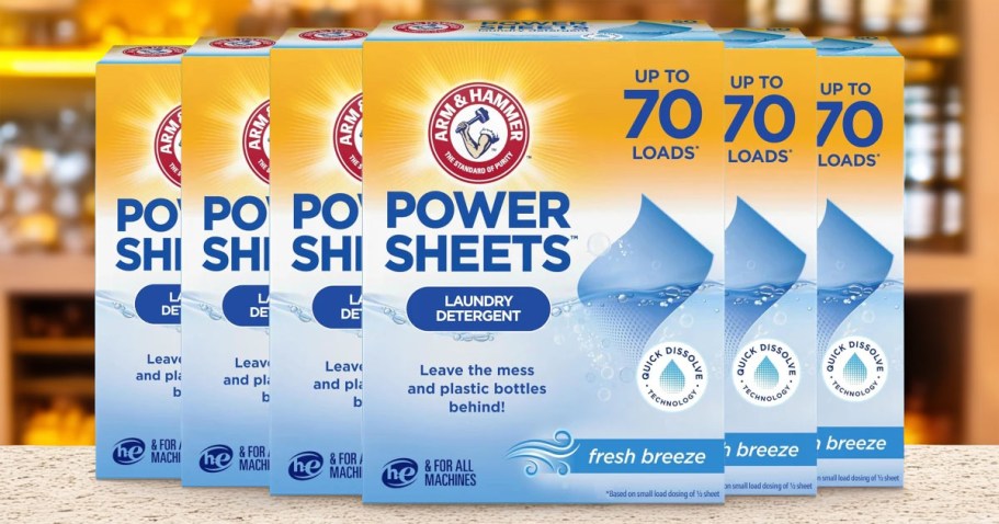 Arm & Hammer Power Sheets Laundry Detergent 210-Count Only $24 Shipped (Reg. $63)