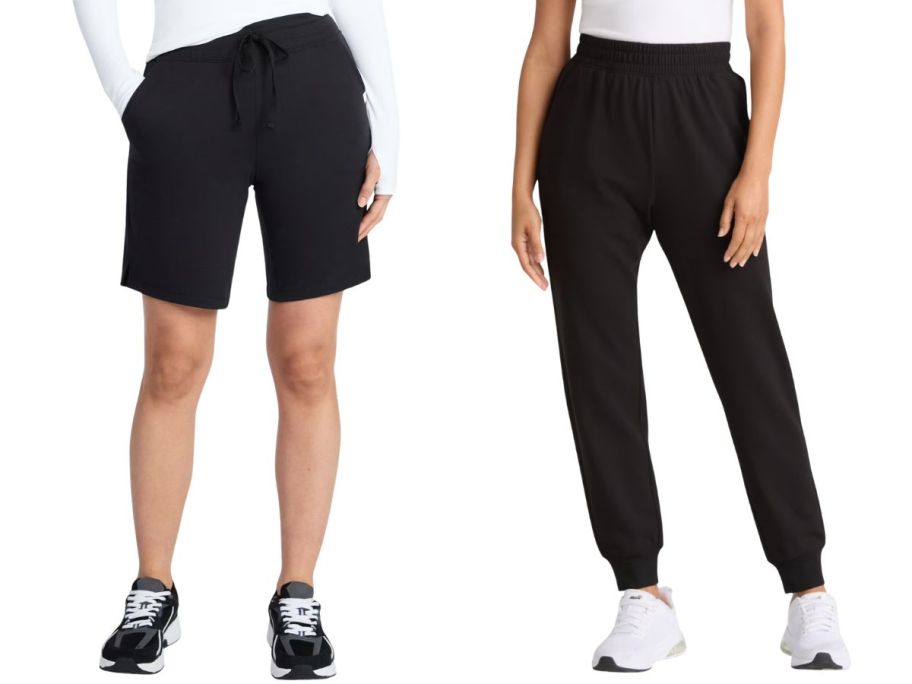 Athletic Works Women's French Terry Bermuda Shorts and Super Soft Jogger Sweatpants