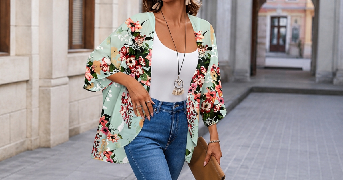 Women’s Chiffon Kimono from $4 on Amazon