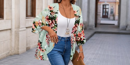 Women’s Chiffon Kimono from $4 on Amazon