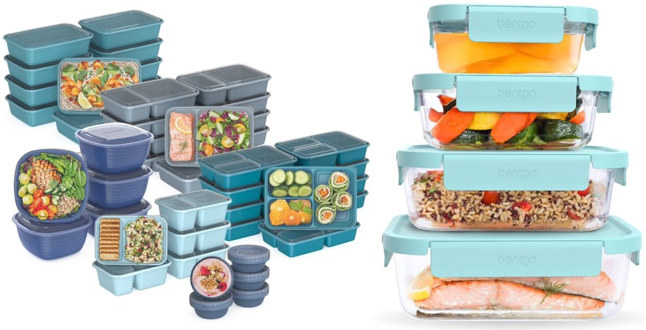Bentgo Prep 90-Piece Meal Prep & Food Storage Set and Bentgo 8-Piece Leak-Proof Glass Food Storage Set