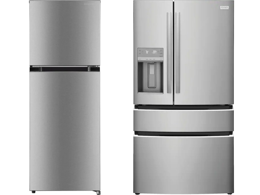 two stainless steel refrigerators 