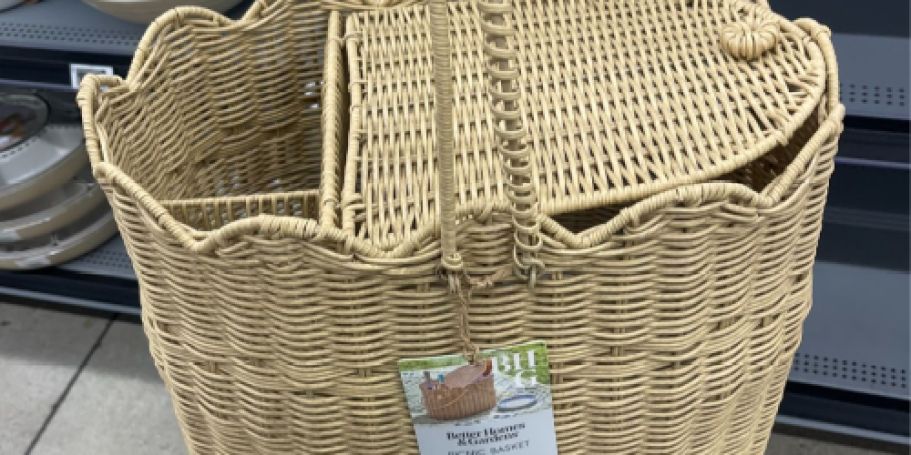 This Better Homes & Gardens Rattan Picnic Basket Is a Summer Must-Have
