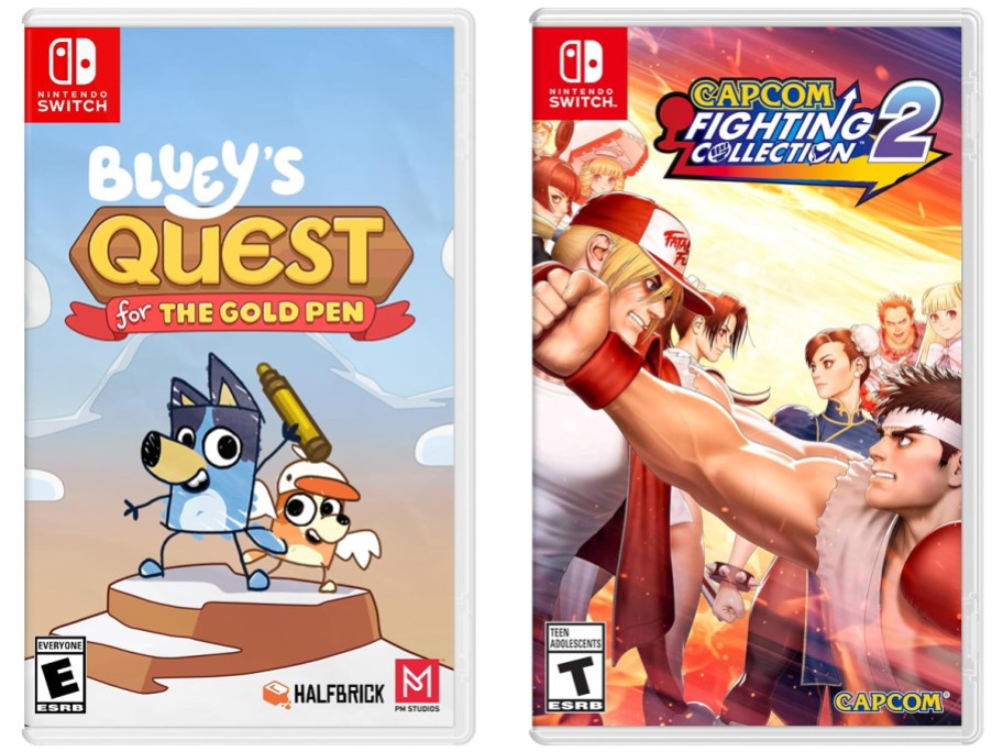 Bluey’s Quest for The Gold Pen and Capcom Fighting Collection 2 for Nintendo Switch