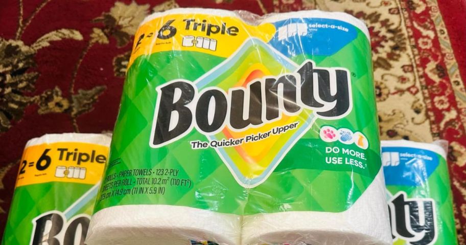 Bounty 2-Triple Roll Select-A-Size Paper Towels on floor