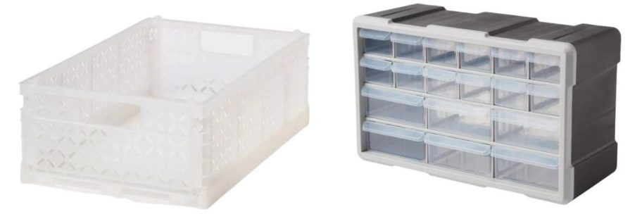 Brightroom Foldable Crate and Small Parts Organizer w 18 Drawers