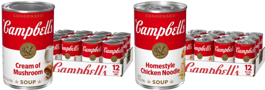 two 12-packs of campbell's soups