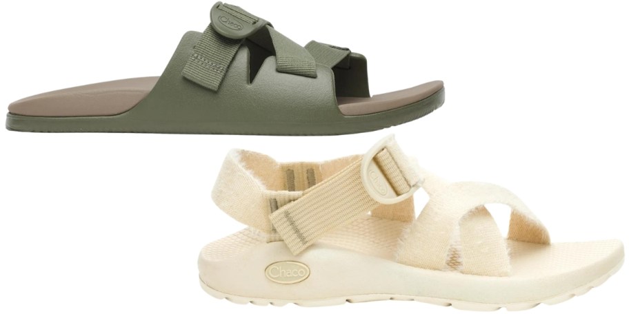 chaco mens slide and womens sandal