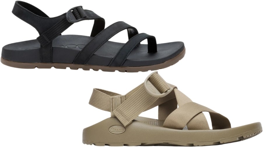 chaco mens and womens strappy sandals