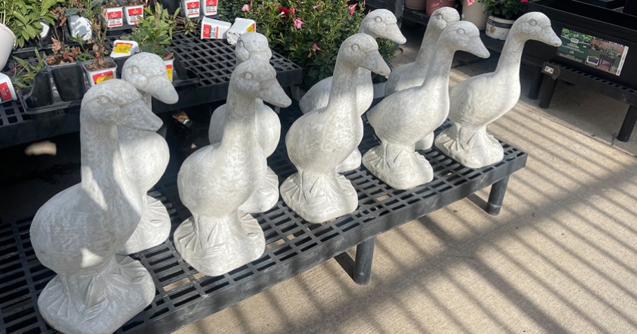 Concrete Porch Goose at a walmart garden section