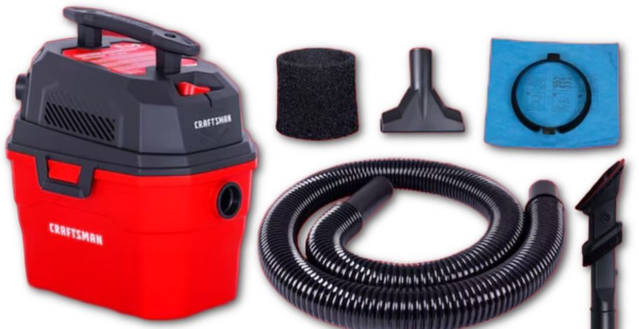 Stock image of a Craftsman 3-Gallon Wet Dry Shop Vac with Accessories