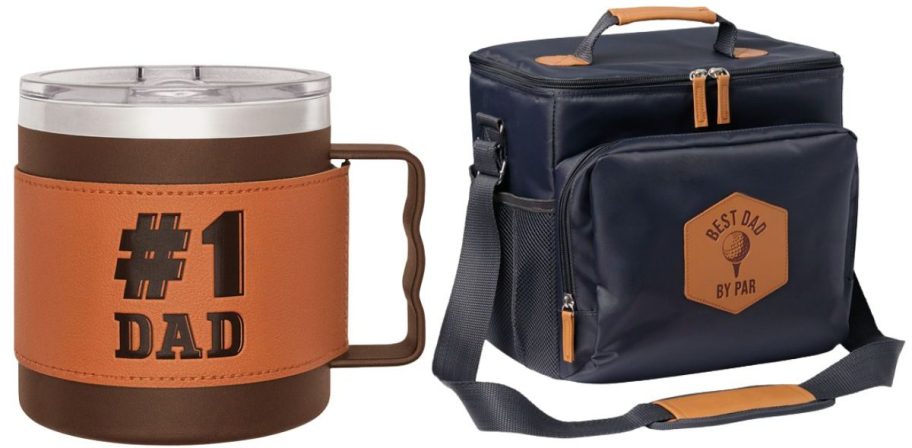 Crofton Leather Wrapped Mug and LIVE IN STYLE Small Cooler Bag
