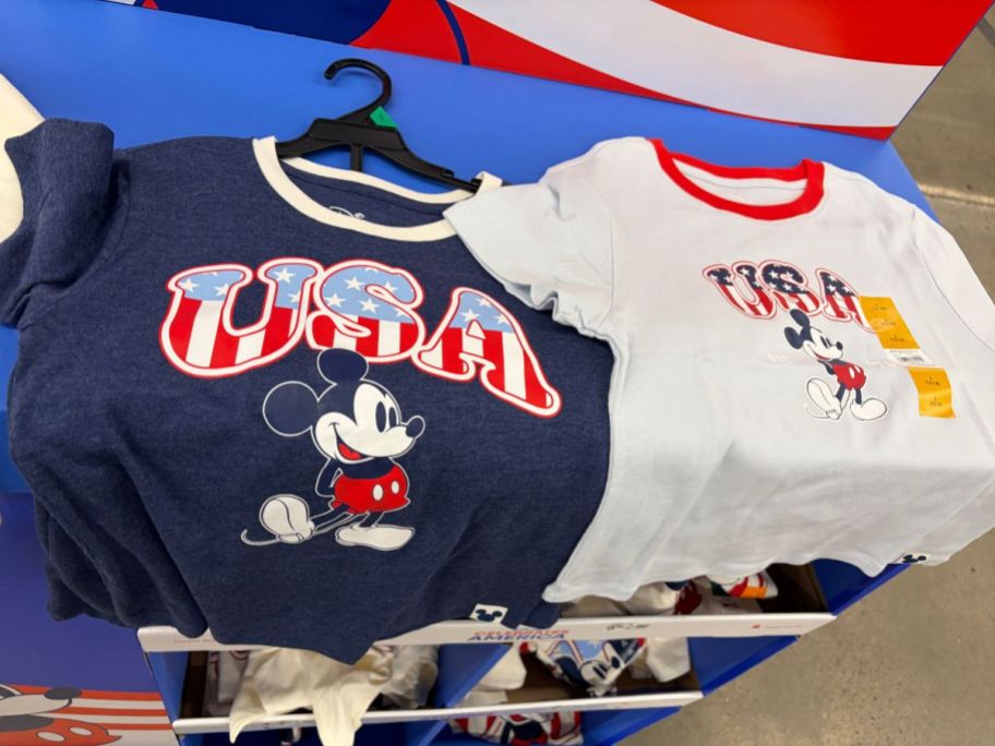 Todler Disney Americana Micket Set and Women's Graphic baby Tee at Walmart