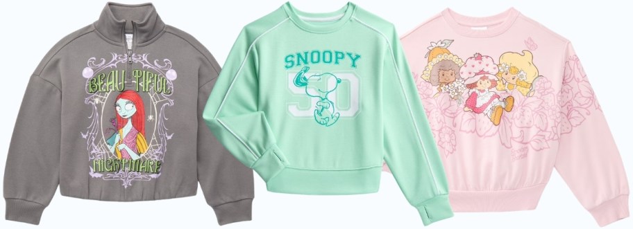 3 girls character sweatshirt