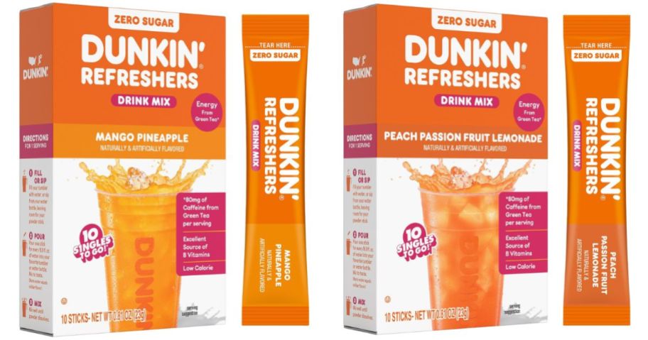 two Dunkin' Refreshers 10-Count boxes