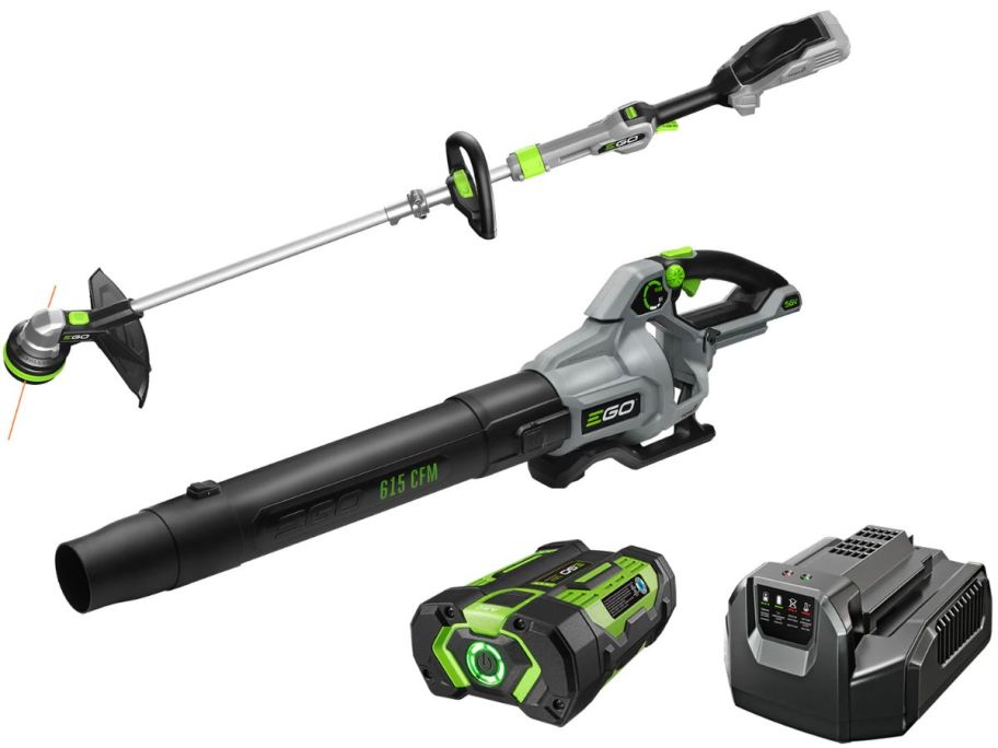 Stock image of an EGO String Trimmer & Blower Combo Set from Lowes