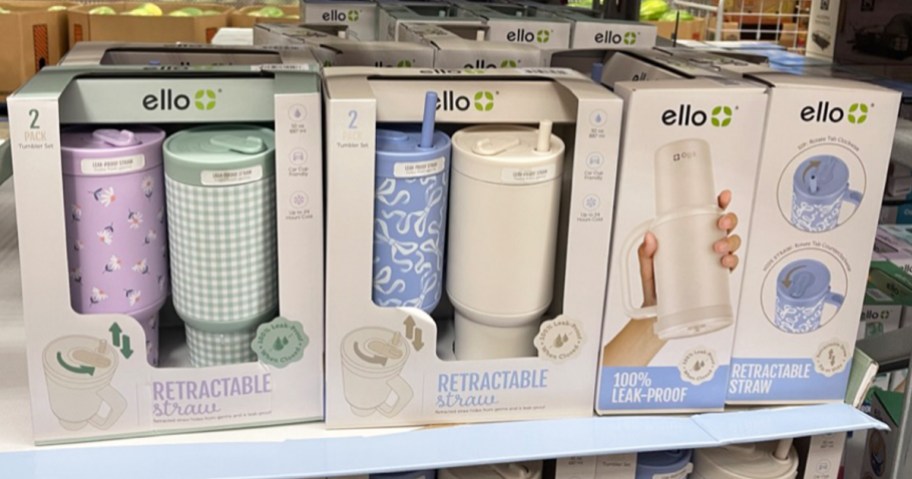 2-packs of ello tumblers on store shelf
