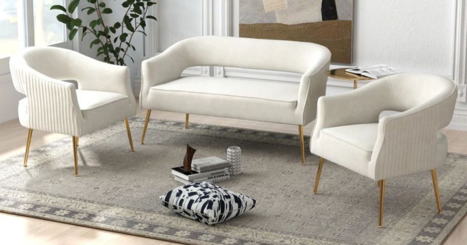 Everly Quinn Chynna 3-Piece Living Room Set
