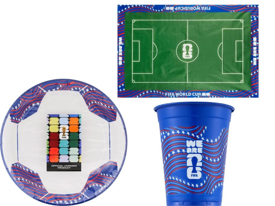 Fifa CVS party tablecloths, plates and cups