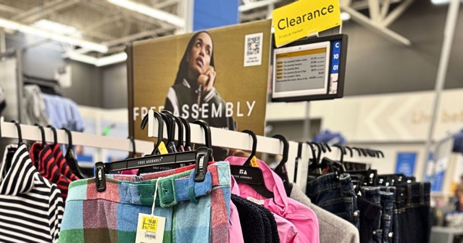free assembly clearance clothing at Walmart