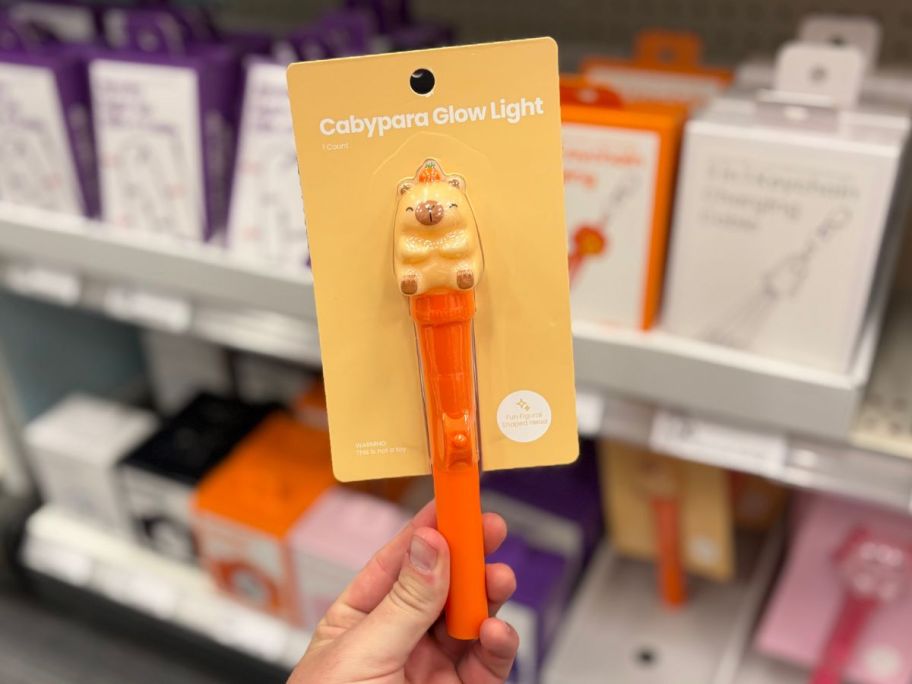 GEMS Figural Halloween Glow Light Capybara in hand in store