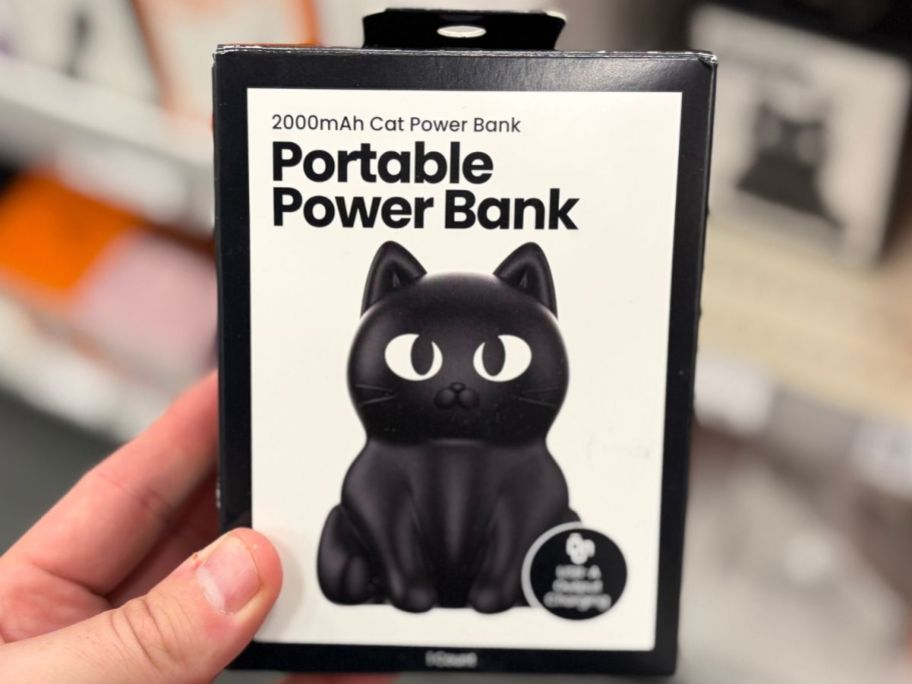 GEMS Figural Power Bank Cat in hand in store