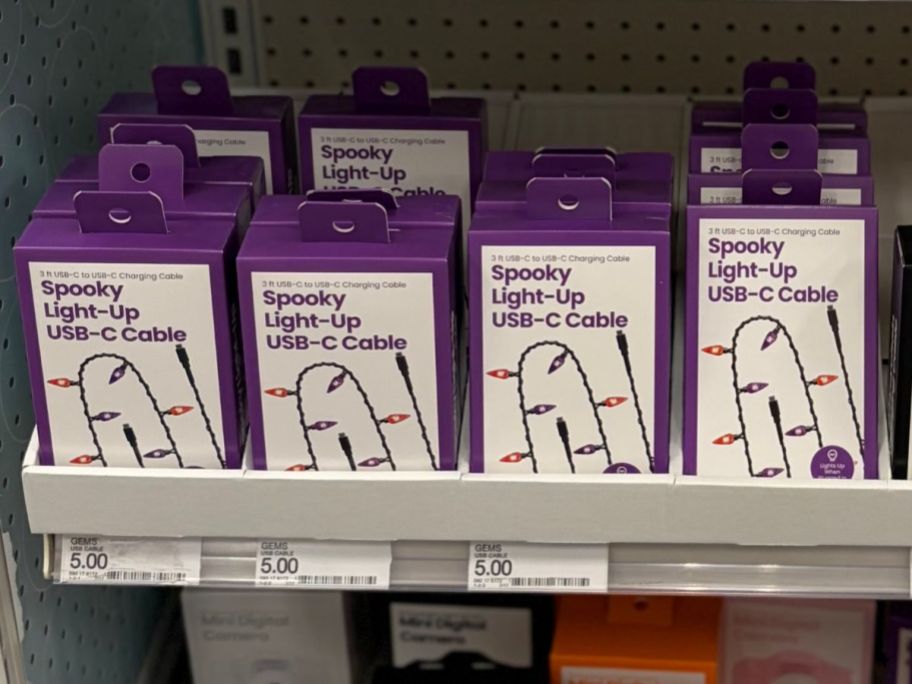 GEMS Light up USB-C Cables on store shelf